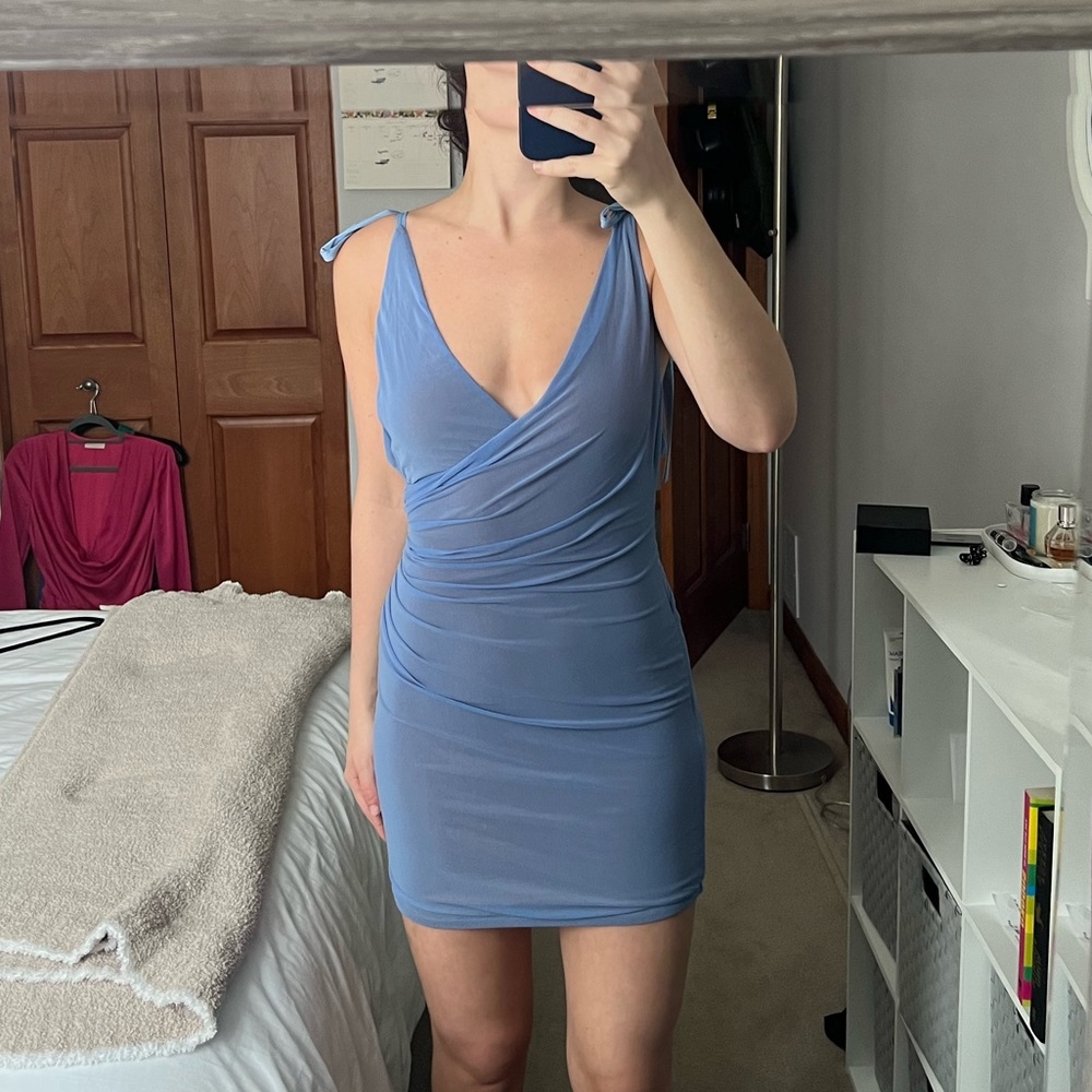 Majorelle blue mini dress